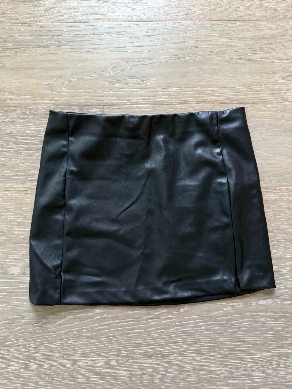H&M Black Faux Leather Mini Skirt